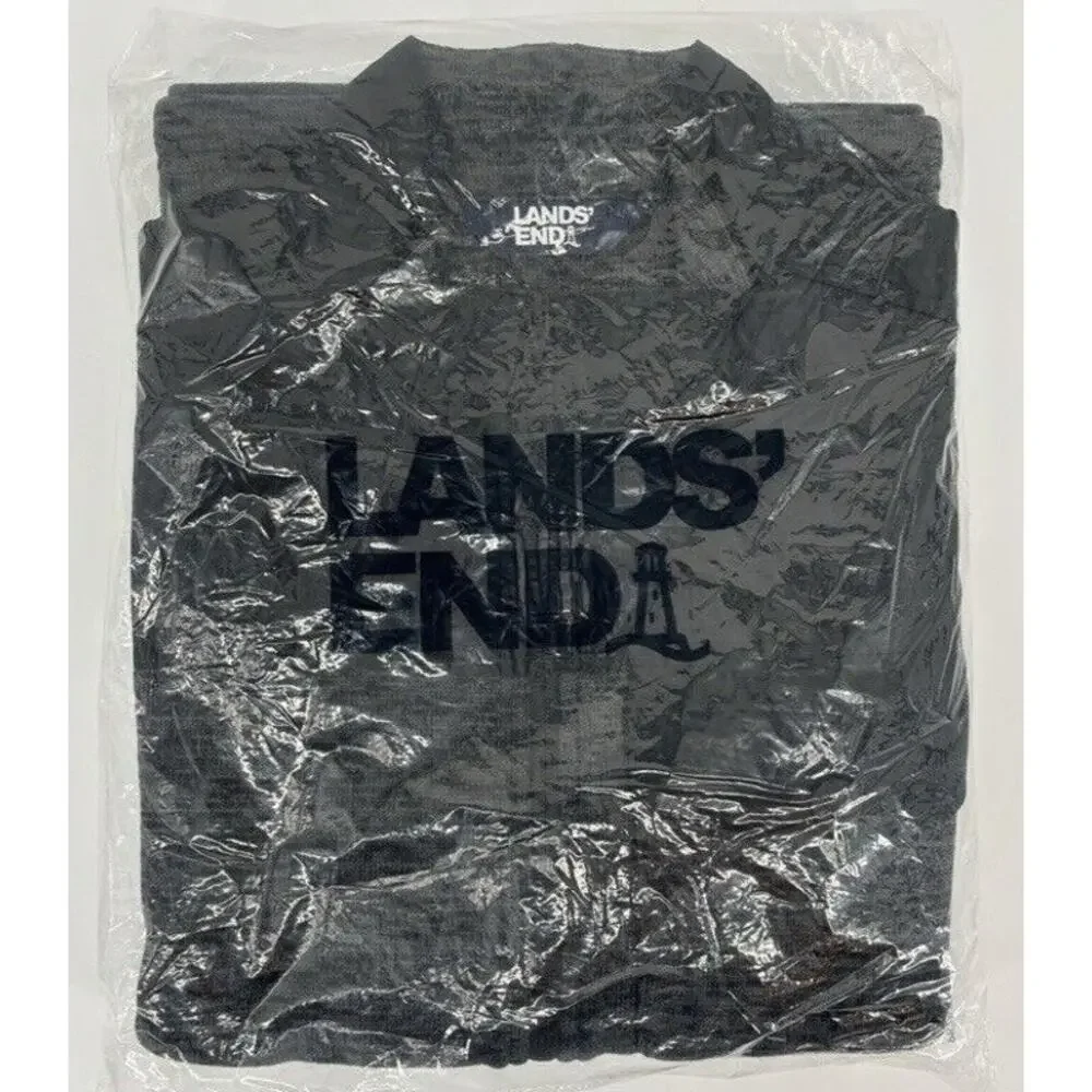 NEW Lands End‎ Mens Hybrid Sweater Fleece Vest Dark Charcoal Heather Large 42-44